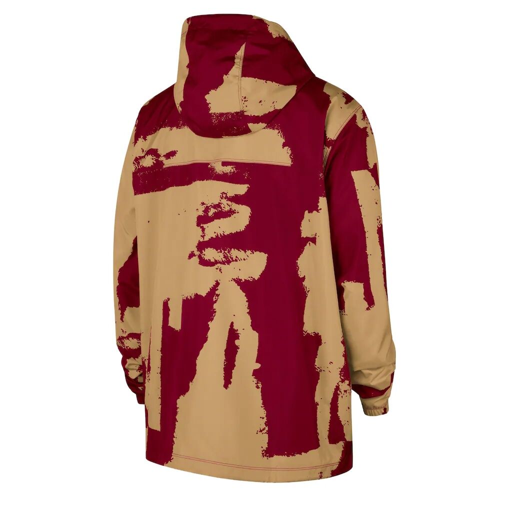 Cleveland Cavaliers Nike Courtside Club Premium Woven Full-Zip Hooded Jacket – Wine/Gold