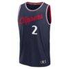 Kawhi Leonard LA Clippers Fashion7 Fast Break Replica Player Jersey - Navy - - Side View