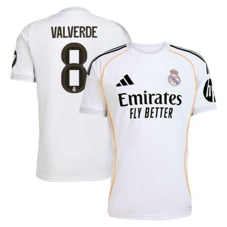 Federico Valverde Real Madrid adidas 2025/26 Home Replica Jersey - White - Front View