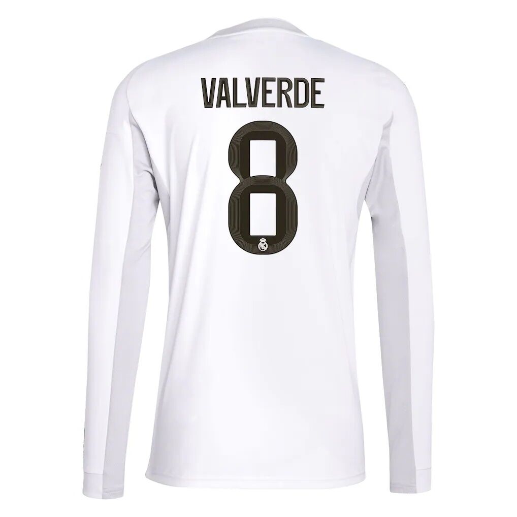 Federico Valverde Real Madrid adidas 2025/26 Home Replica Long Sleeve Jersey