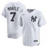 Mickey Mantle New York Yankees Nike Home Limited Player Jersey - White - Front View
