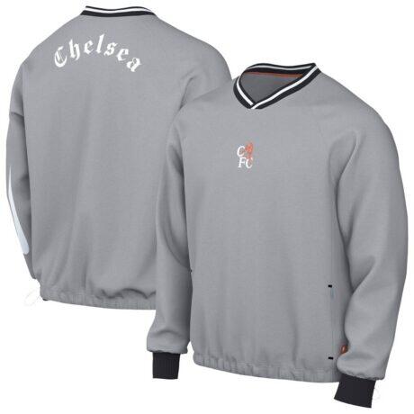 Chelsea Nike 2025/26 Academy Shell Pullover - Gray - Front View