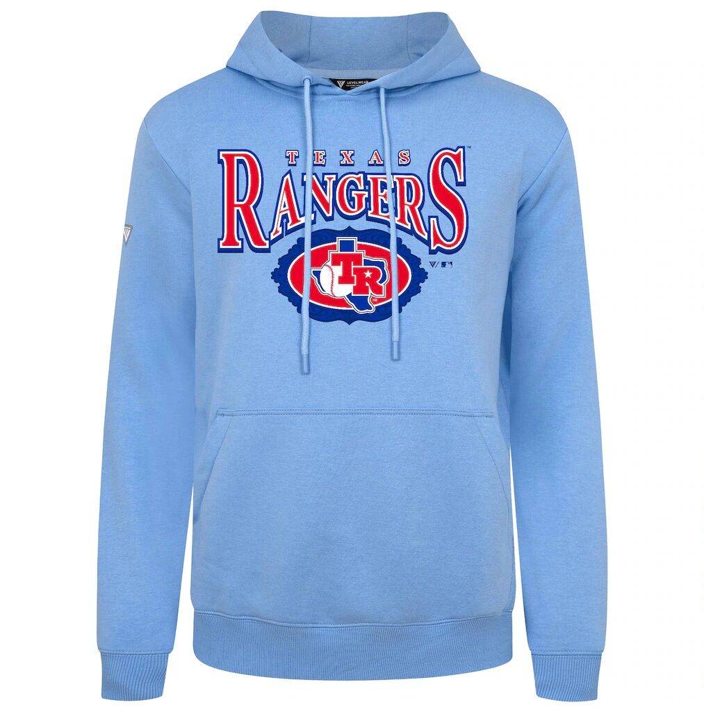 Texas Rangers Levelwear Lone Star Podium Pullover Hoodie – Light Blue