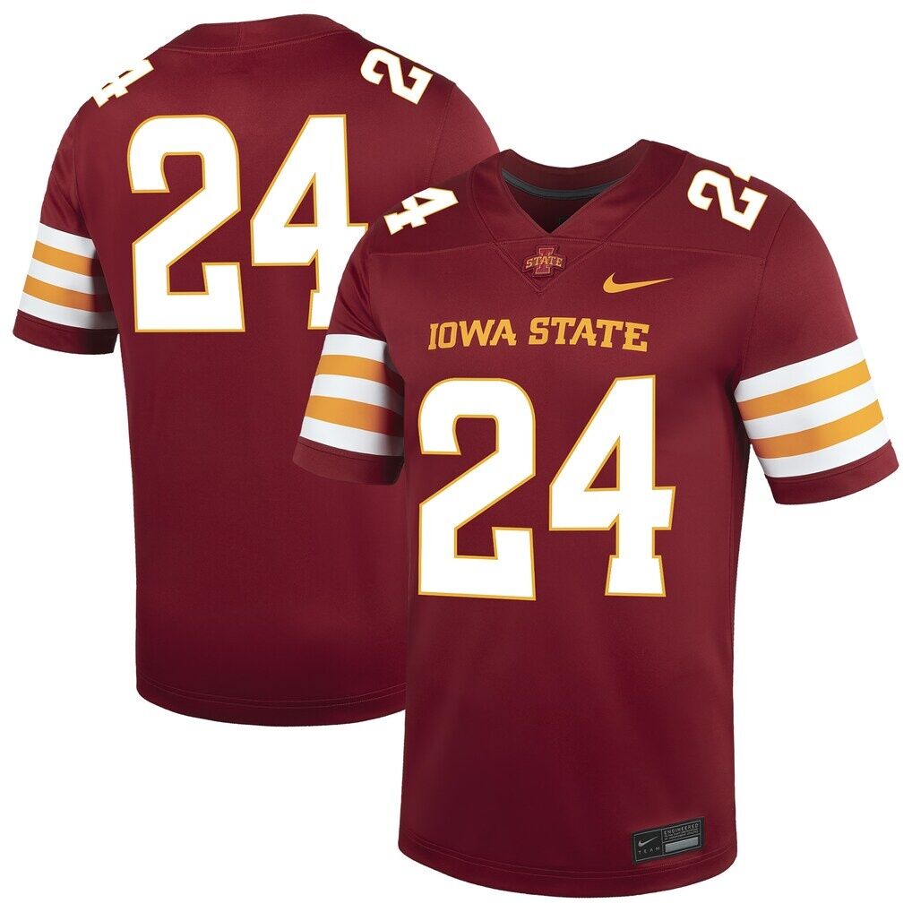 #24 Iowa State Cyclones Nike  Game Football Jersey - Cardinal