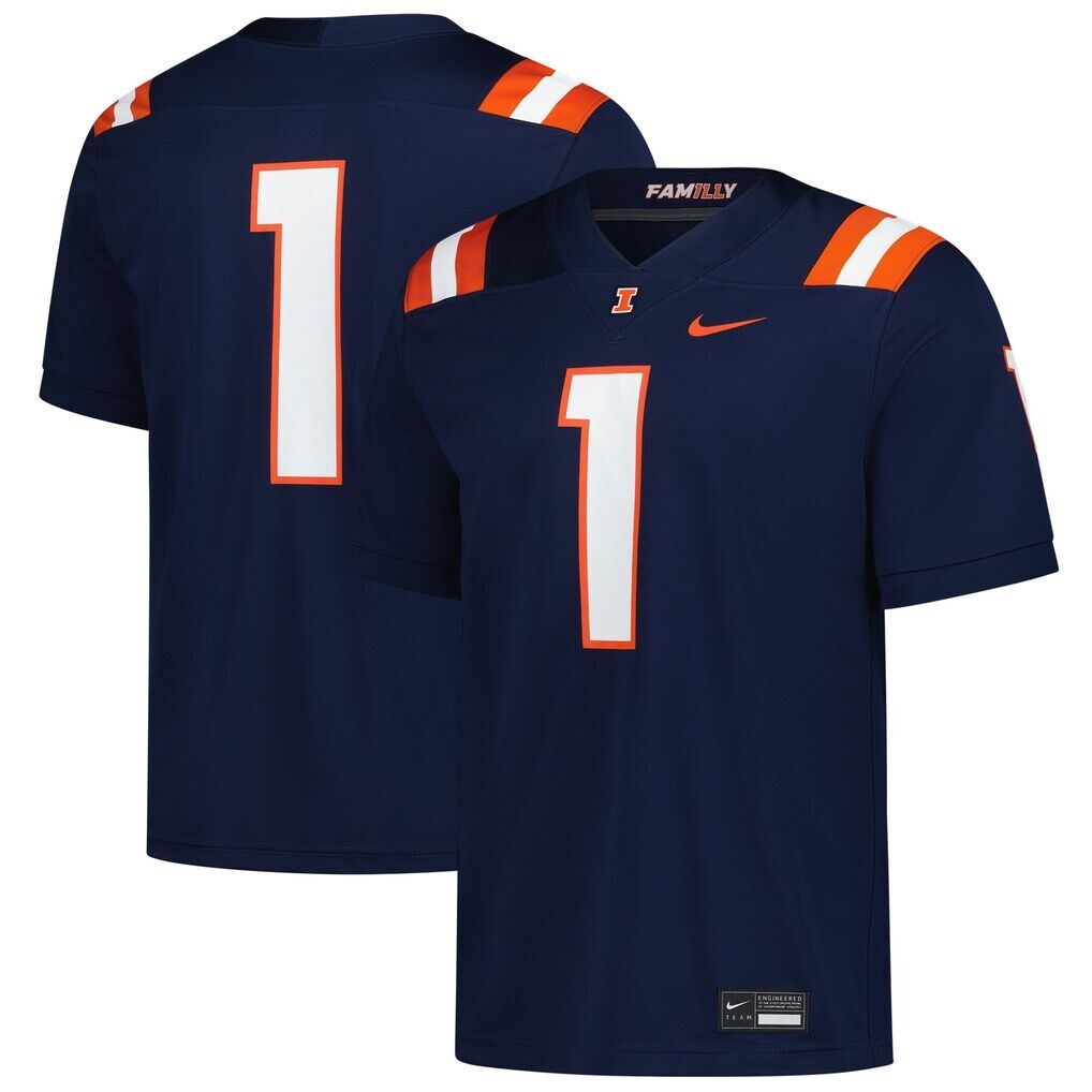 #1 Illinois Fighting Illini Nike  Game Football Jersey