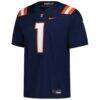 #1 Illinois Fighting Illini Nike Game Football Jersey - Navy - Side View