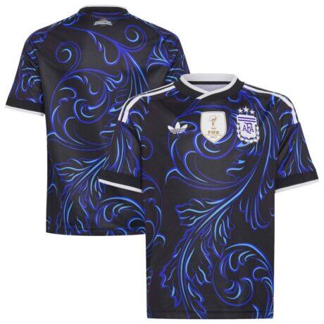 Argentina National Team adidas Youth 2026 Away Replica Jersey - Black - Front View