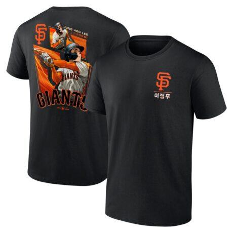 Jung Hoo Lee San Francisco Giants Anime Graphic T-Shirt - Black - Front View