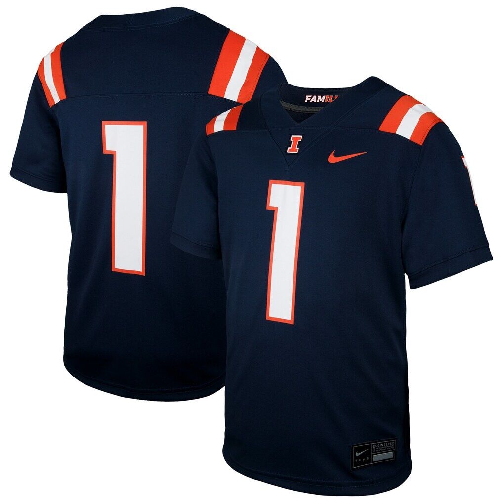 #1 Illinois Fighting Illini Nike Youth  Untouchable Replica Game Jersey
