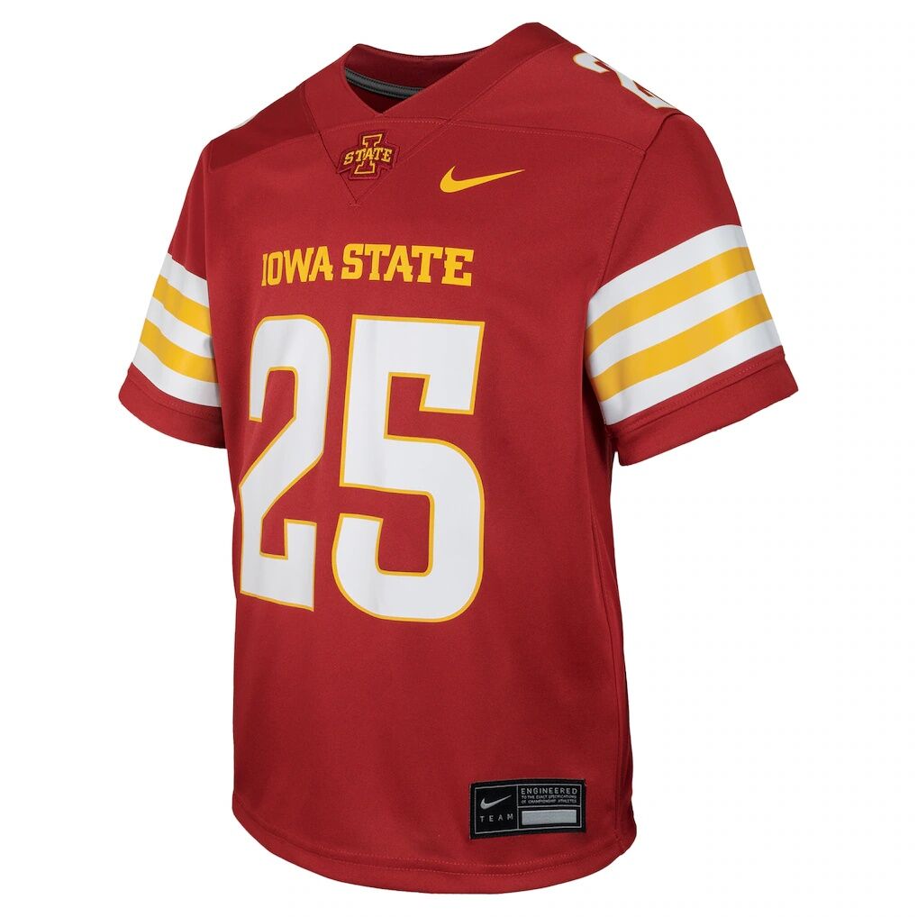 #25 Iowa State Cyclones Nike Youth Untouchable Replica Game Jersey - Cardinal
