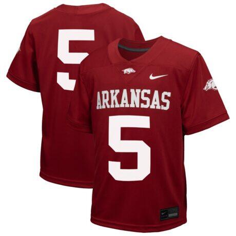 #5 Arkansas Razorbacks Nike Preschool Untouchable Replica Game Jersey - - Front View