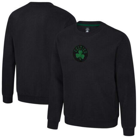 Boston Celtics Stadium Essentials Unisex Club Level Chenille Sweatshirt - Black - Front View