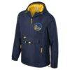 Golden State Warriors Stadium Essentials Unisex Compete Quarter-Zip Hoodie Jacket - Navy - Back View