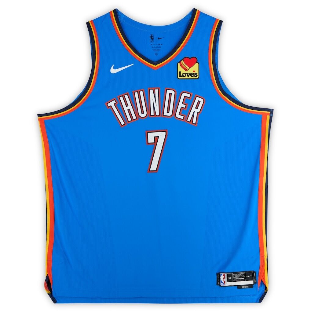 Chet Holmgren Oklahoma City Thunder Autographed Fashion7 Authentic Nike 2025 NBA Finals Patch Blue Icon Authentic Jersey