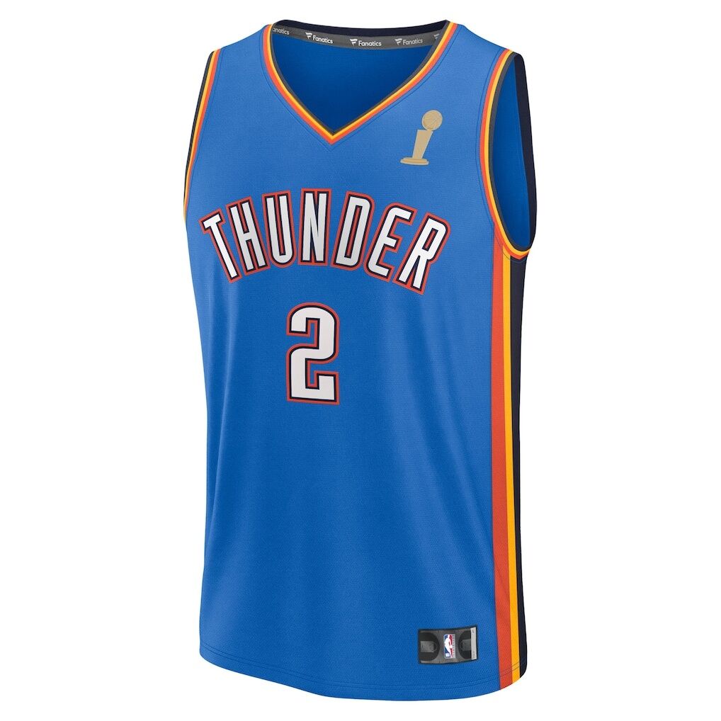 Shai Gilgeous-Alexander Oklahoma City Thunder Fashion7 Youth 2025 NBA Finals Champions Fast Break Replica Player Jersey - Blue - Icon Edition