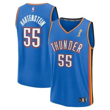 Isaiah Hartenstein Oklahoma City Thunder Fashion7 Youth 2025 NBA Finals Champions Fast Break Replica Player Jersey - Blue - - Front View
