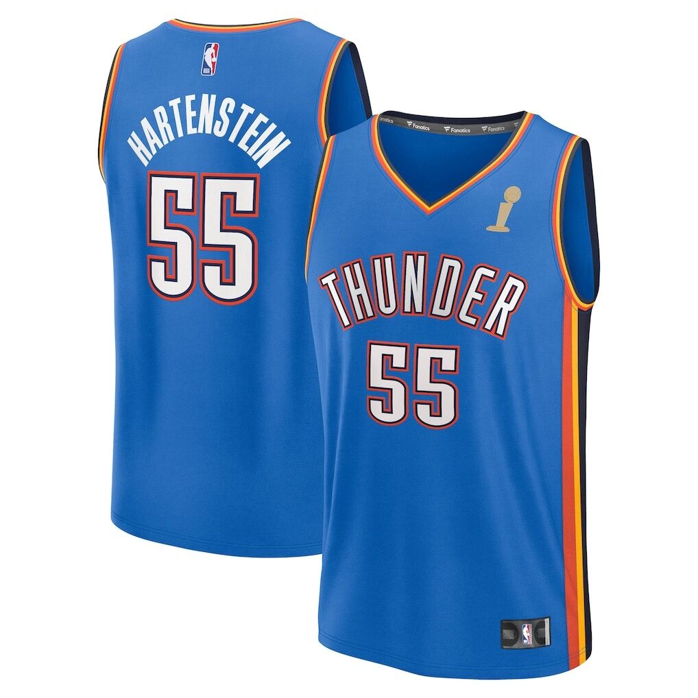 Isaiah Hartenstein Oklahoma City Thunder Fashion7 Youth 2025 NBA Finals Champions Fast Break Replica Player Jersey - Blue - Icon Edition