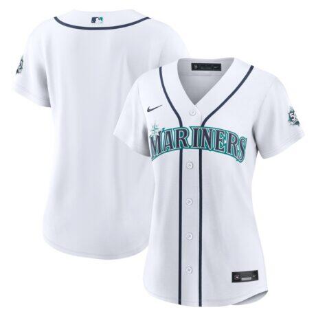 Seattle Mariners Nike Women's Home 50th Season Stadium Jersey - White - Front View