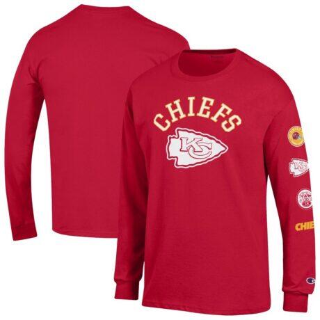 Kansas City Chiefs Champion Seal Long Sleeve T-Shirt - Red - Front View
