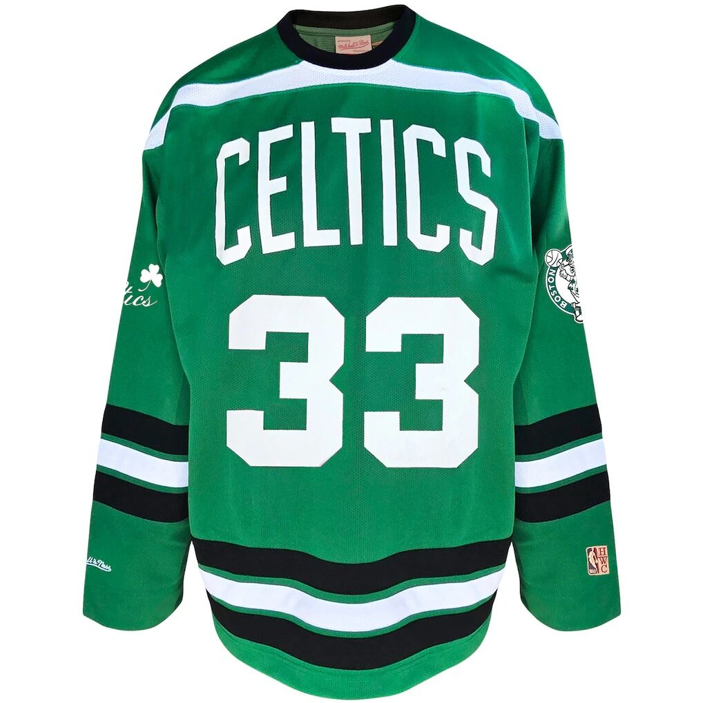 Larry Bird Boston Celtics Mitchell & Ness Big & Tall NBA Hockey Jersey – Kelly Green