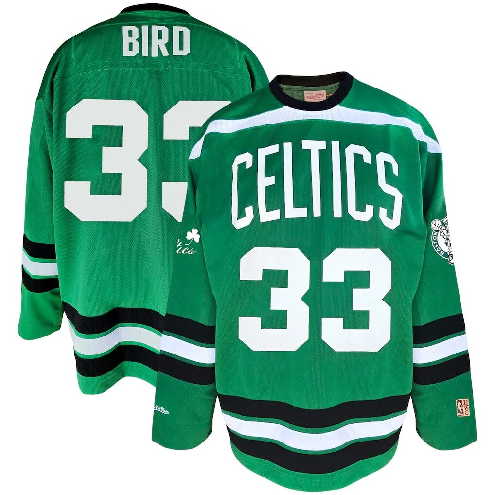 Larry Bird Boston Celtics Mitchell & Ness Big & Tall NBA Hockey Jersey - Kelly Green