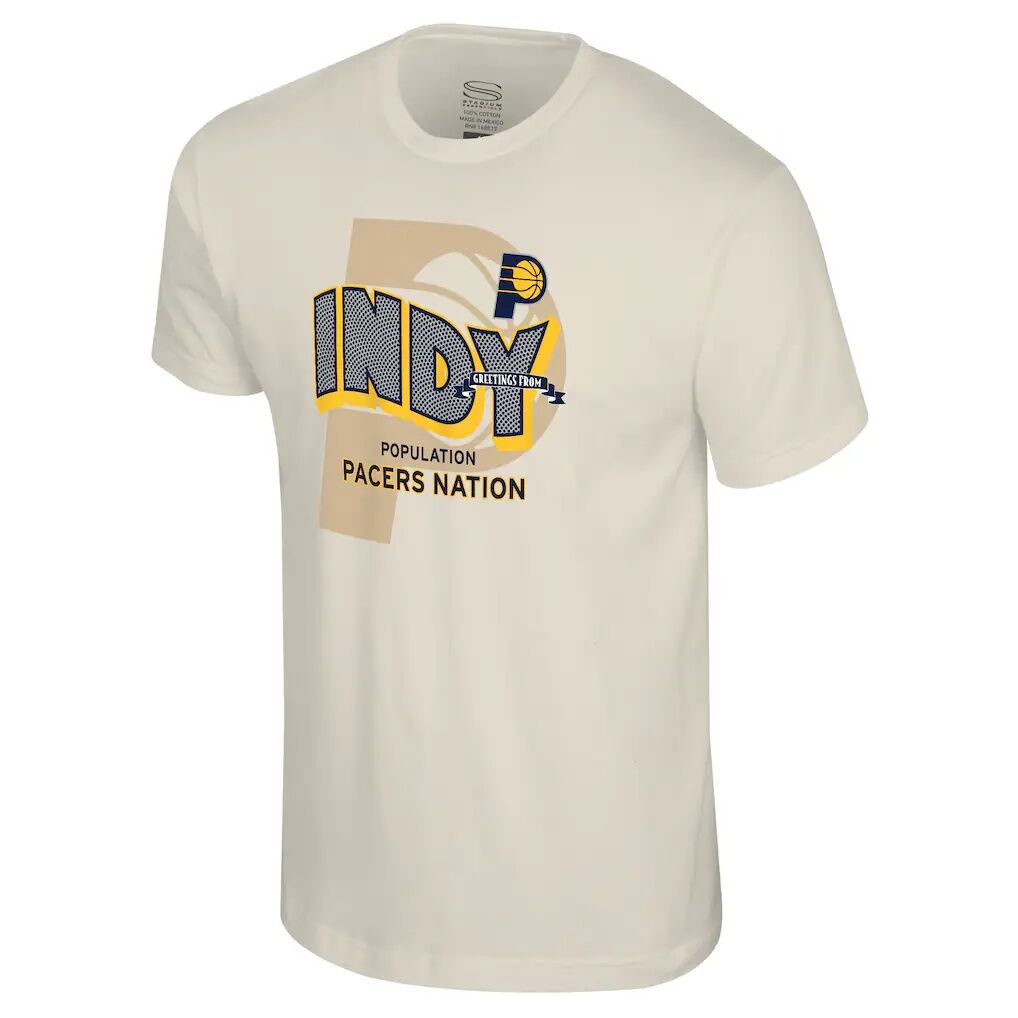 Indiana Pacers Stadium Essentials Unisex Greetings From T-Shirt - Natural