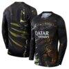 Paris Saint-Germain Jordan Brand 2025/26 Fifth Stadium Replica Long Sleeve Jersey - Black - Front View