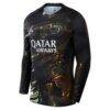Paris Saint-Germain Jordan Brand 2025/26 Fifth Stadium Replica Long Sleeve Jersey - Black - Side View