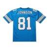 Calvin Johnson Detroit Lions Mitchell & Ness 2007 Authentic Throwback Retired Player Jersey - Blue - Detail View