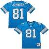 Calvin Johnson Detroit Lions Mitchell & Ness 2007 Authentic Throwback Retired Player Jersey - Blue - Front View
