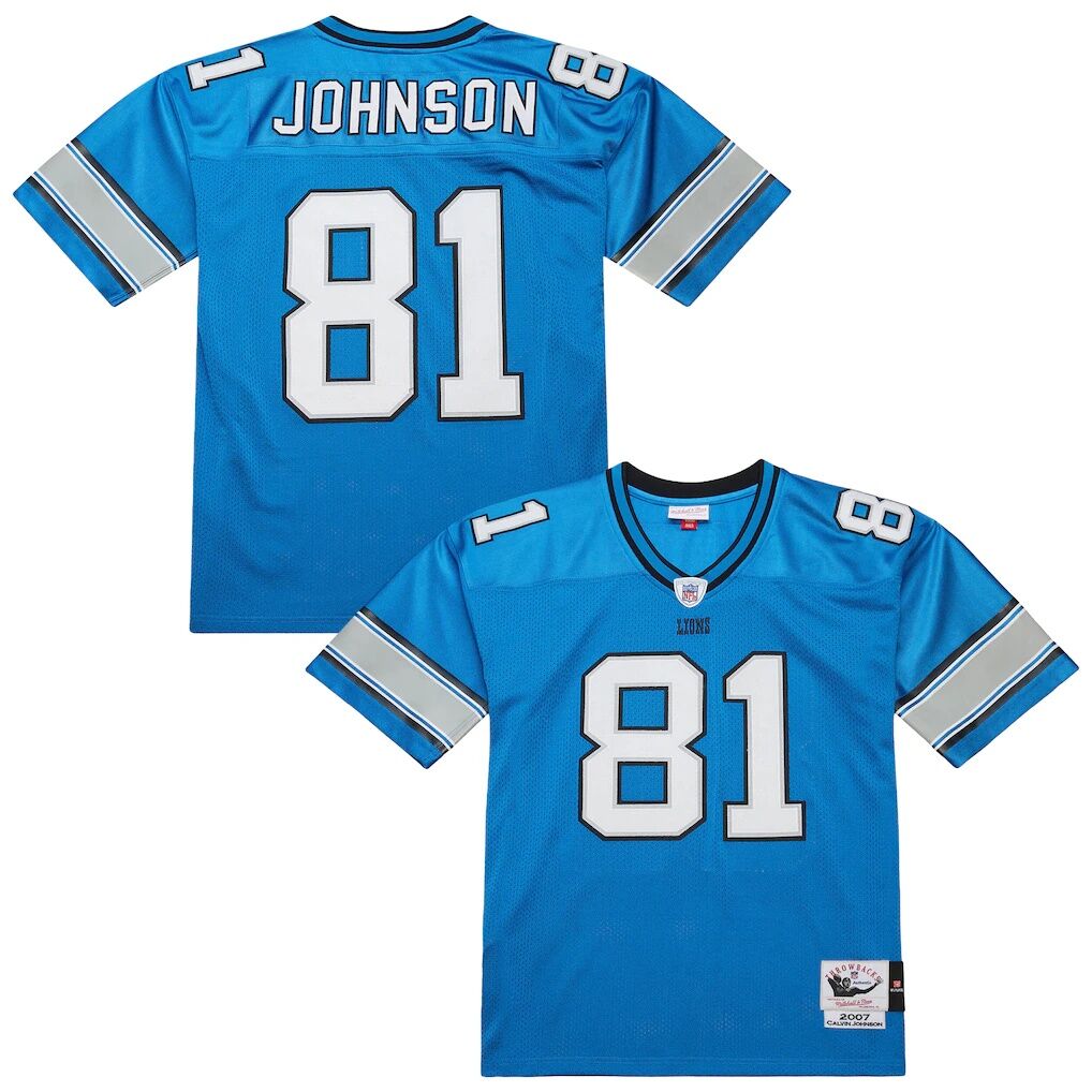 Calvin Johnson Detroit Lions Mitchell & Ness 2007 Authentic Throwback Retired Player Jersey