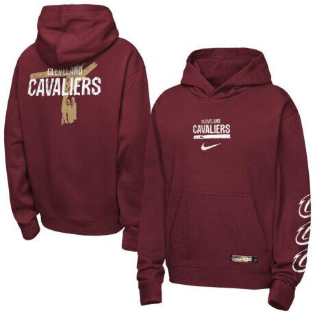 Cleveland Cavaliers Nike Youth Courtside Club Premiere Hoodie - - Front View
