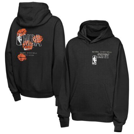NBA Nike Youth Oversized Team 31 Baller Club Premium Hoodie - Black - Front View