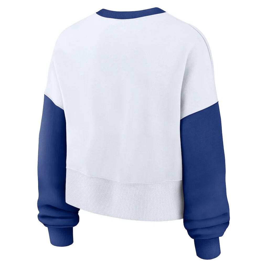 Los Angeles Dodgers Nike Women’s Oversized High Hip Fleece Sweatshirt – White/Royal