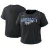 Kansas City Royals Nike Women's Mod Cropped T-Shirt - Black - Front View