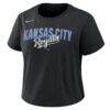 Kansas City Royals Nike Women's Mod Cropped T-Shirt - Black - Side View