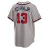 Ronald Acuña Jr. Atlanta Braves Nike Road Replica Jersey - Gray - Detail View