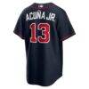 Ronald Acuña Jr. Atlanta Braves Nike Alternate Replica Jersey - Navy - Side View