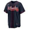 Austin Riley Atlanta Braves Nike Alternate Replica Jersey - Navy - Back View