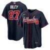 Austin Riley Atlanta Braves Nike Alternate Replica Jersey - Navy - Front View