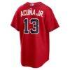 Ronald Acuña Jr. Atlanta Braves Nike Alternate 2 Replica Jersey - Red - Detail View