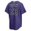 Kris Bryant Colorado Rockies Nike Alternate Replica Jersey - Purple - Detail View
