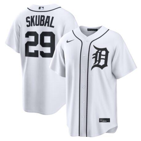 Tarik Skubal Detroit Tigers Nike Home Replica Jersey - White - Front View