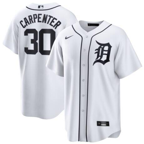 Kerry Carpenter Detroit Tigers Nike Home Replica Jersey - White - Front View