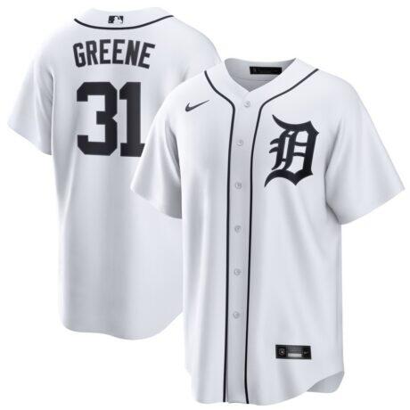 Riley Greene Detroit Tigers Nike Home Replica Jersey - White - Front View