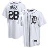 Javier Báez Detroit Tigers Nike Home Replica Jersey - White - Front View