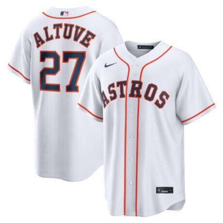 Jose Altuve Houston Astros Nike Home Replica Jersey - White - Front View