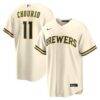 Jackson Chourio Milwaukee Brewers Nike Home Replica Jersey - Cream - Front View