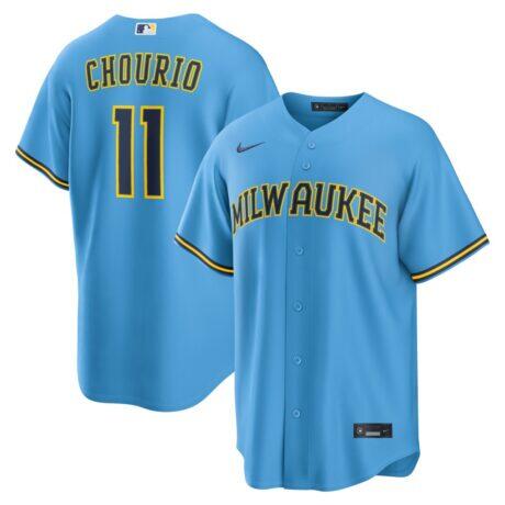 Jackson Chourio Milwaukee Brewers Nike Road Replica Jersey - - Front View