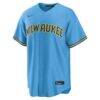 Jackson Chourio Milwaukee Brewers Nike Road Replica Jersey - - Side View